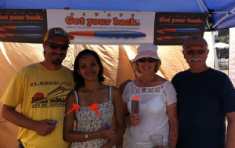 Dave, Carol, and friends, playing it safe in the summer sun with AGYB!